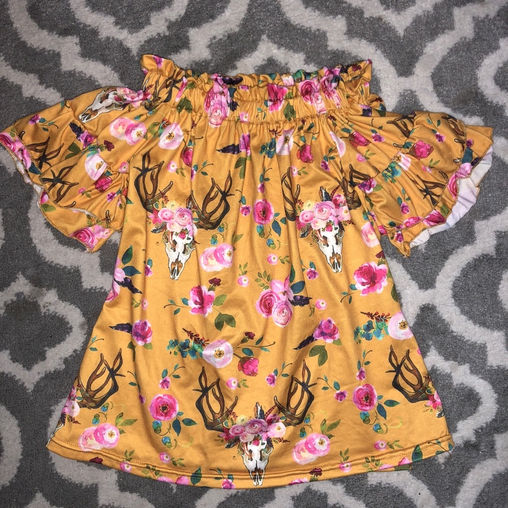 Floral Deer Skulls Top
